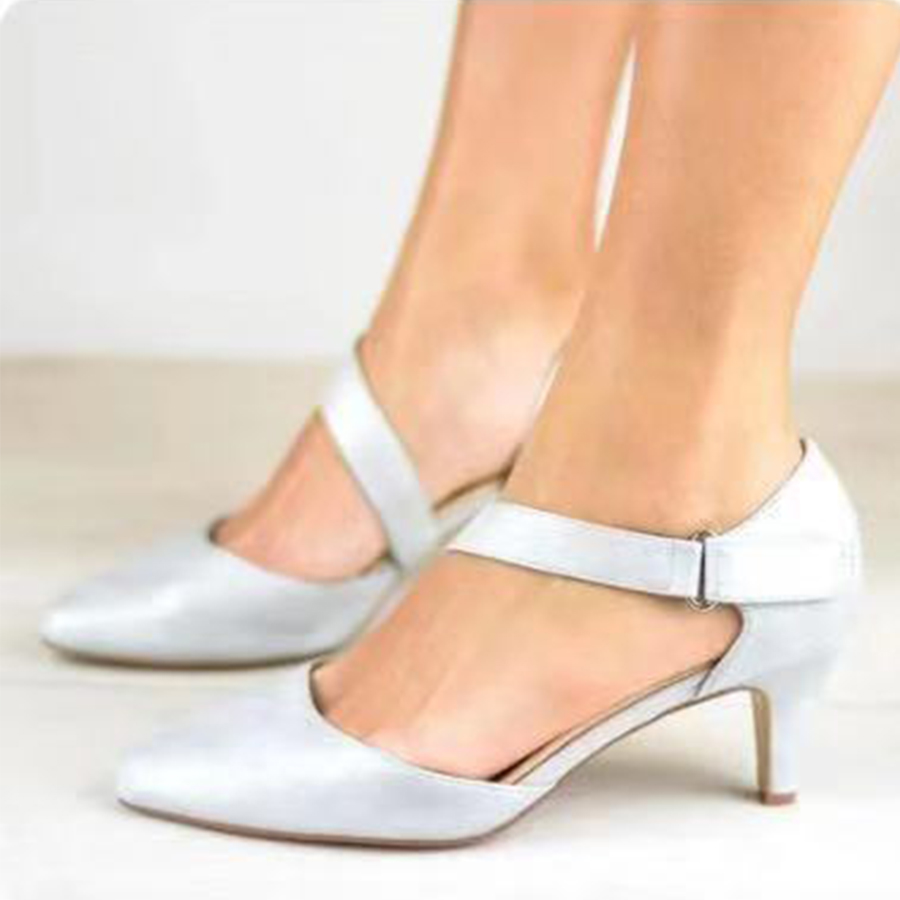 Plain Stiletto Low Heeled Round Toe Platform Sandals