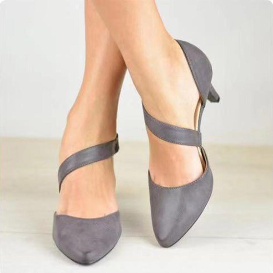 Plain Stiletto Low Heeled Round Toe Platform Sandals