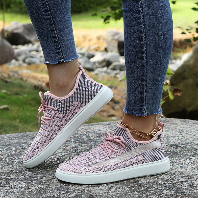 Two-Tone Jacquard Sports And Casual Shoes