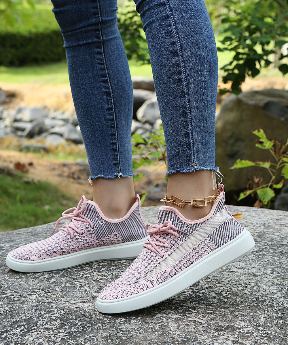Two-Tone Jacquard Sports And Casual Shoes